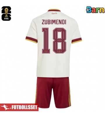 Spanien Martin Zubimendi #18 Bortatröja Barn VM 2026 Kortärmad (+ Korta byxor)